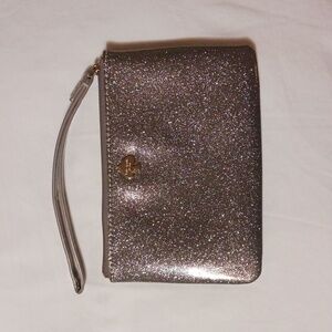 Kate Spade metallic gray wristlet ~ Gently used condition